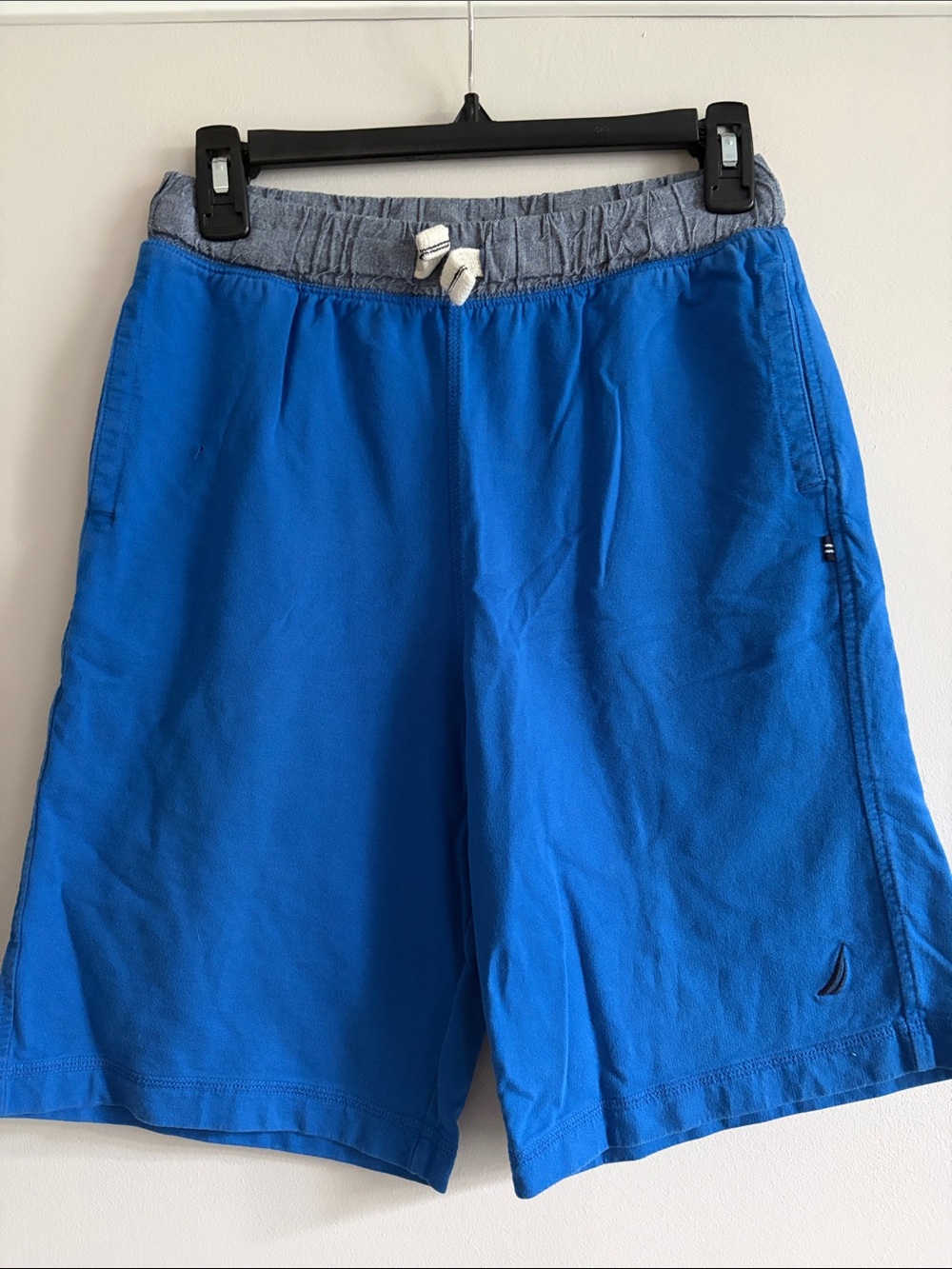 Nautica Royal Blue Athletic Drawstring Shorts with Gray Waistband